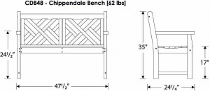 chippendale bench specifications