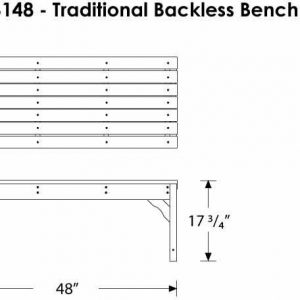 backless bench specifications