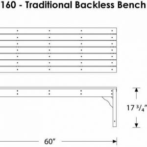 backless bench specifications