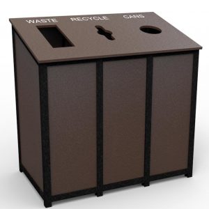 triple bin recycling station