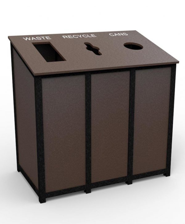 triple bin recycling station
