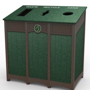 triple bin recycling station