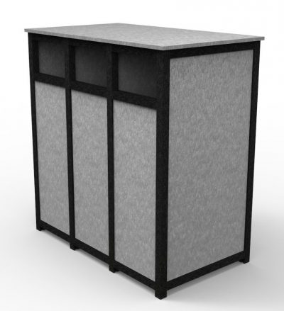 triple bin recycling station