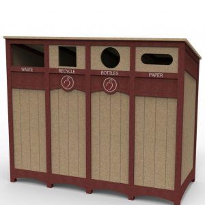quad bin recycling station