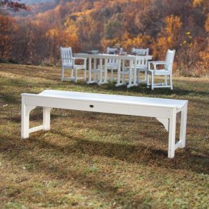 recycled plastic backless bench
