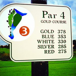 plastic golf signs