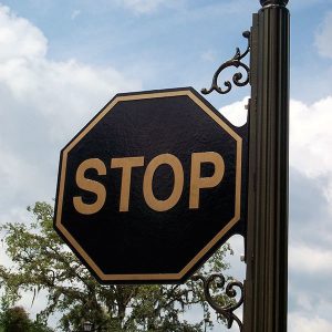 Cast Bronze Stop Sign