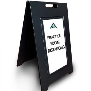 social distancing sandwich sign black