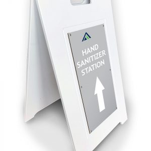 hand sanitizer station signage white
