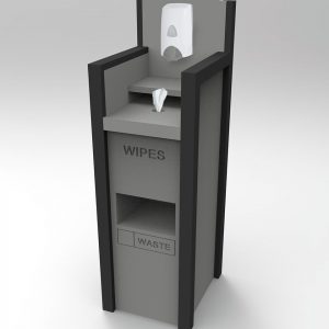 hand sanitizer wipes stand single station gray